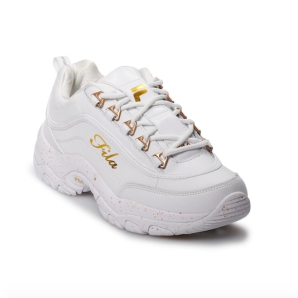 fila shoes white with gold